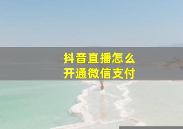 抖音直播怎么开通微信支付