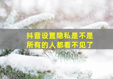 抖音设置隐私是不是所有的人都看不见了