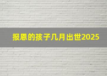 报恩的孩子几月出世2025