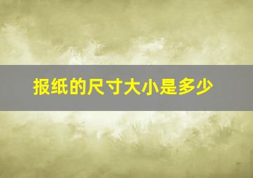 报纸的尺寸大小是多少