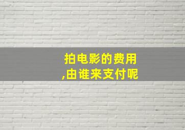 拍电影的费用,由谁来支付呢