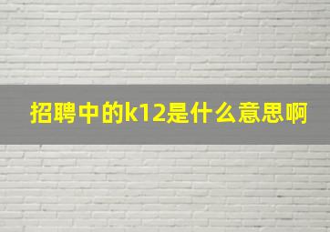 招聘中的k12是什么意思啊