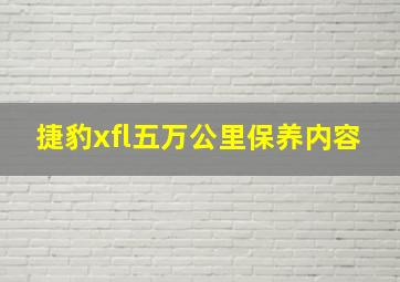 捷豹xfl五万公里保养内容