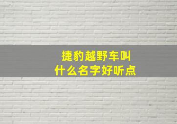 捷豹越野车叫什么名字好听点