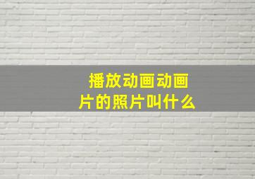 播放动画动画片的照片叫什么