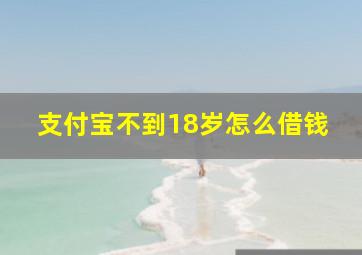 支付宝不到18岁怎么借钱