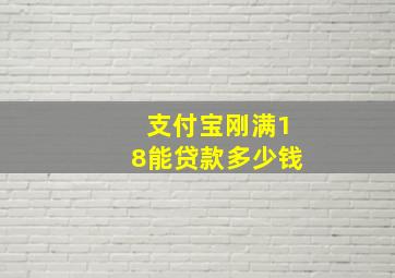 支付宝刚满18能贷款多少钱