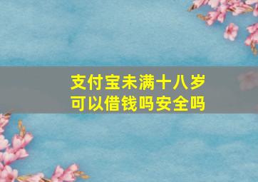 支付宝未满十八岁可以借钱吗安全吗