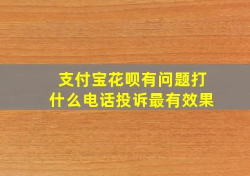 支付宝花呗有问题打什么电话投诉最有效果