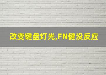 改变键盘灯光,FN健没反应