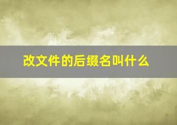 改文件的后缀名叫什么