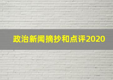 政治新闻摘抄和点评2020