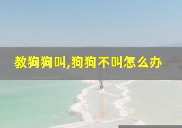 教狗狗叫,狗狗不叫怎么办