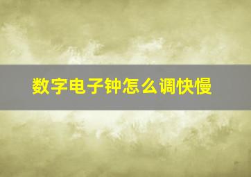 数字电子钟怎么调快慢