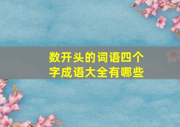 数开头的词语四个字成语大全有哪些