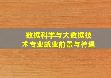 数据科学与大数据技术专业就业前景与待遇