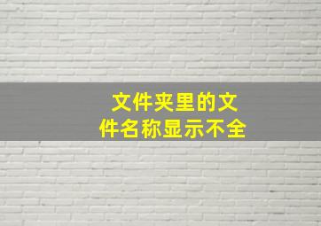 文件夹里的文件名称显示不全