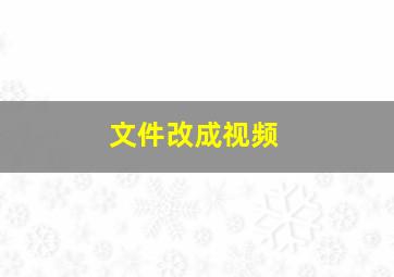 文件改成视频