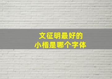 文征明最好的小楷是哪个字体