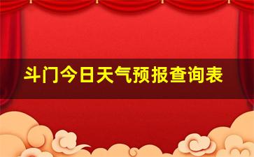 斗门今日天气预报查询表