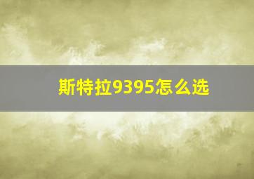 斯特拉9395怎么选