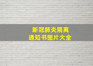 新冠肺炎隔离通知书图片大全