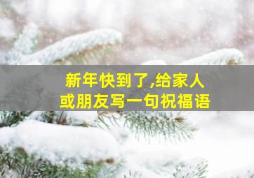 新年快到了,给家人或朋友写一句祝福语