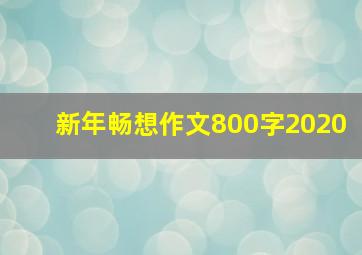 新年畅想作文800字2020