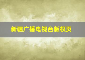 新疆广播电视台版权页