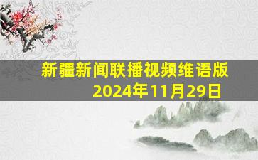 新疆新闻联播视频维语版2024年11月29日