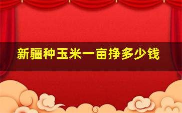 新疆种玉米一亩挣多少钱