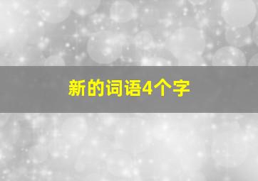 新的词语4个字