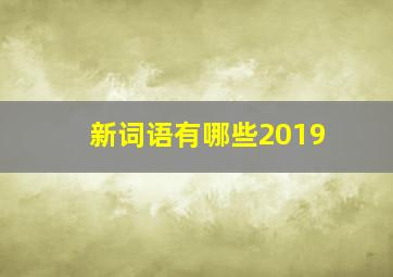 新词语有哪些2019