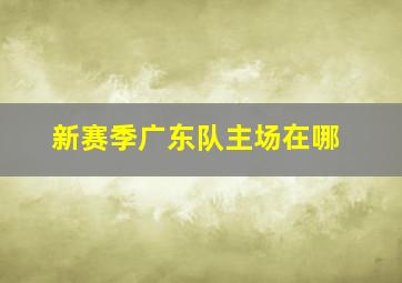 新赛季广东队主场在哪