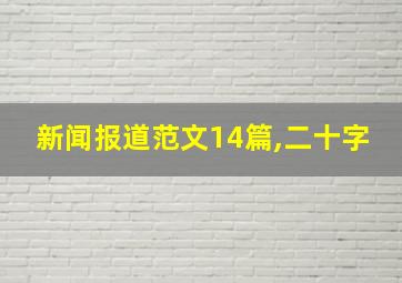 新闻报道范文14篇,二十字