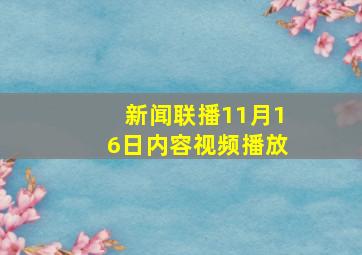 新闻联播11月16日内容视频播放