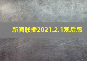 新闻联播2021.2.1观后感