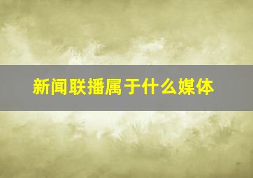 新闻联播属于什么媒体