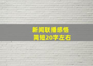 新闻联播感悟简短20字左右