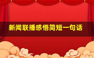 新闻联播感悟简短一句话