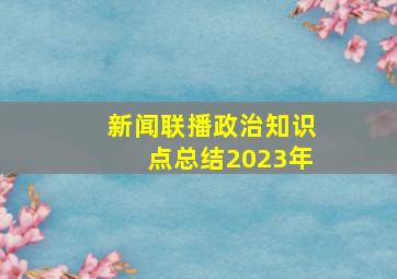 新闻联播政治知识点总结2023年