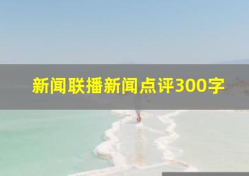 新闻联播新闻点评300字