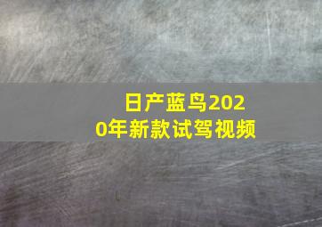 日产蓝鸟2020年新款试驾视频