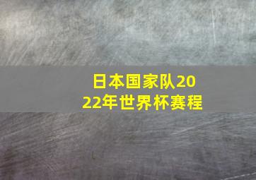 日本国家队2022年世界杯赛程