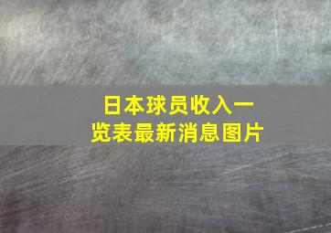 日本球员收入一览表最新消息图片