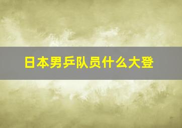 日本男乒队员什么大登