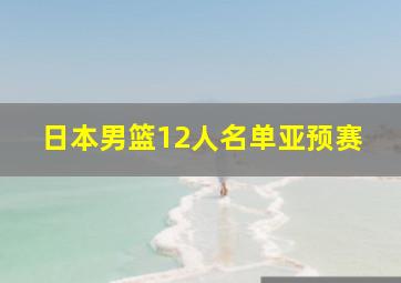 日本男篮12人名单亚预赛