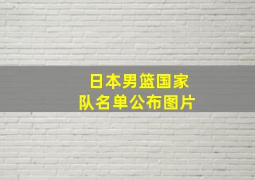 日本男篮国家队名单公布图片