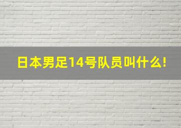 日本男足14号队员叫什么!