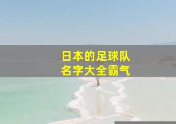 日本的足球队名字大全霸气